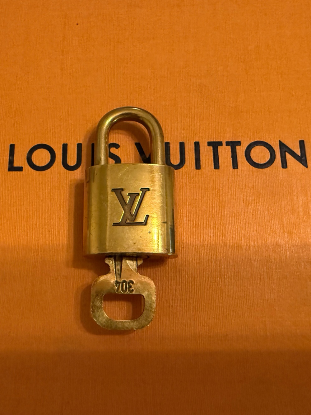 Louis Vuitton Gold-tone Padlock and Key #304